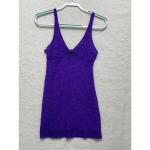 Victorias Secret The Lacie Purple Lace V Neck Mini Slip Dress‎ Medium
